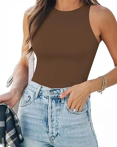 MANGOPOP Round Neck Bodysuit in casual style
