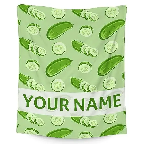 UNIKITTY Custom Pickle design blanket in green flannel