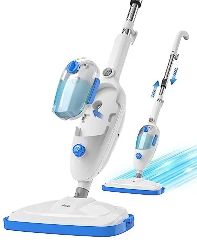 Neugo steam mop cleaning a hardwood floor with adjustable steam settings