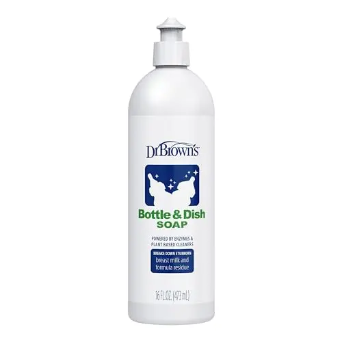 Dr. Brown's plant-derived fragrance-free baby bottle and dish soap