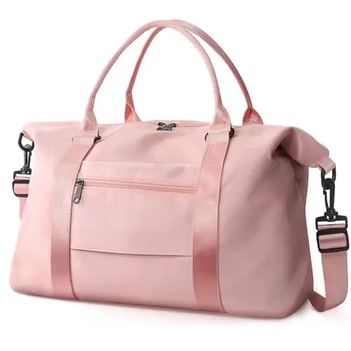 TOPBAG Coral Pink Waterproof Duffle Tote Bag