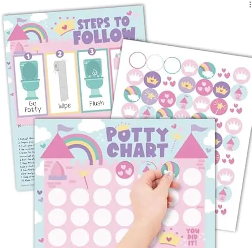 Hadley Designs Princess Potty Training Chart with royal-themed stickers