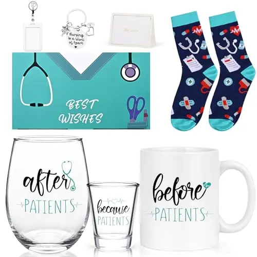 Futtumy Before Patients After Patients coffee mug, wine glass, and shot glass set