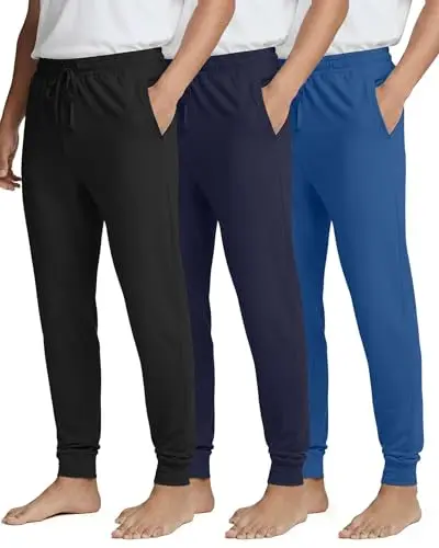 Real Essentials Soft Lounge Sleep Joggers in a pack, showing soft fabric and slim fit