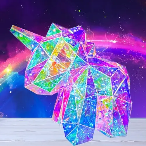 In His Name 3D holographic unicorn night light