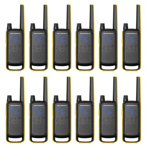 Motorola Talkabout T475 Extreme weatherproof two-way radios in black and yellow