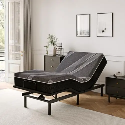 Dyonery Twin XL adjustable bed base with memory foam mattress