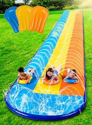 Sloosh triple water slide with ultra-wide 80-inch three lanes