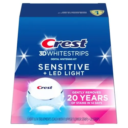 Crest 3D Whitestrips Sensitive kit with blue LED light