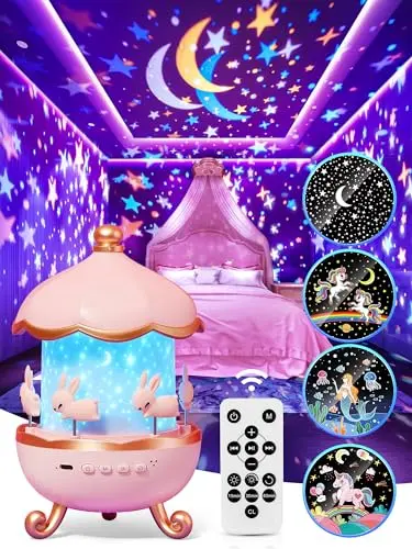 PIKOY carousel projector night light with remote control