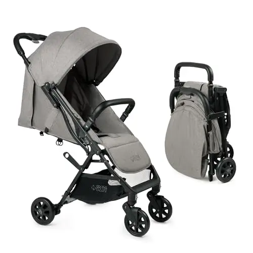 KOOLABABY Lightweight Travel Stroller in grey, highlighting its compact fold.