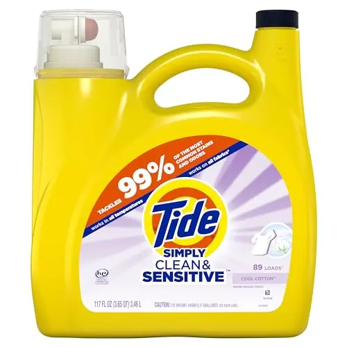 Tide Simply Clean & Sensitive laundry detergent bottle with Cool Cotton scent