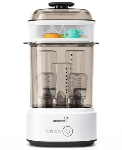 Grownsy SteriDry Pro compact bottle sterilizer and dryer in black
