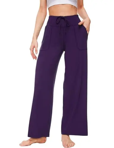 GYS High Waisted Lounge Pants in Dark Purple