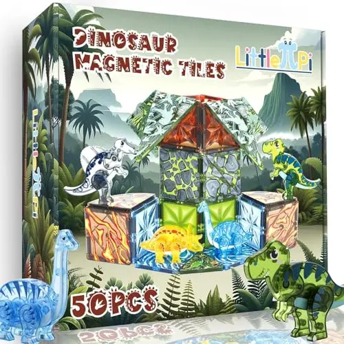 Magnetic Tiles Dinosaur Building Blocks set for kids