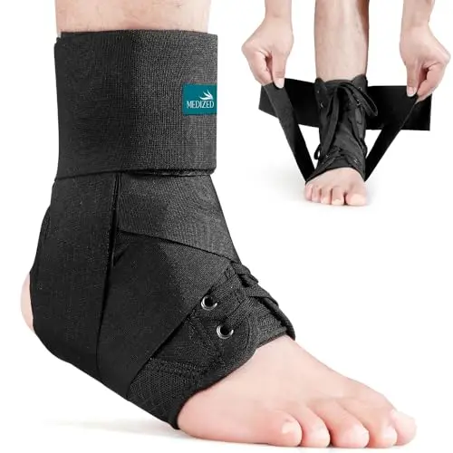 MEDIZED lace-up ankle brace with figure-8 straps for sports injury support