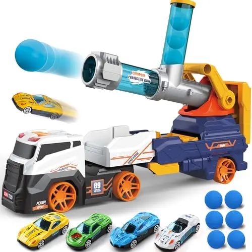 Dwi Dowellin truck toy with launcher and cars
