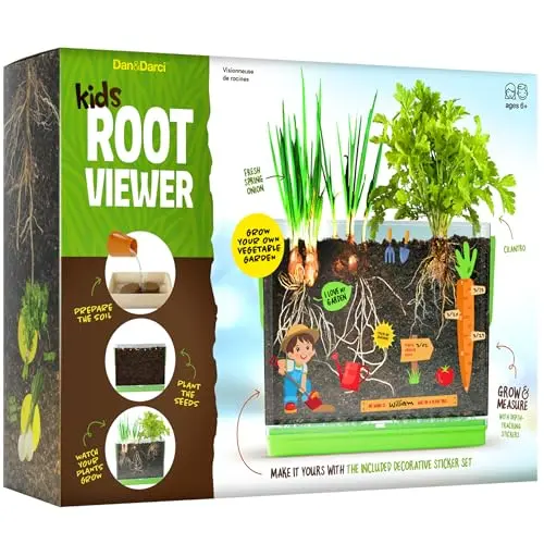 Transparent root viewer gardening kit for kids with seeds and soil