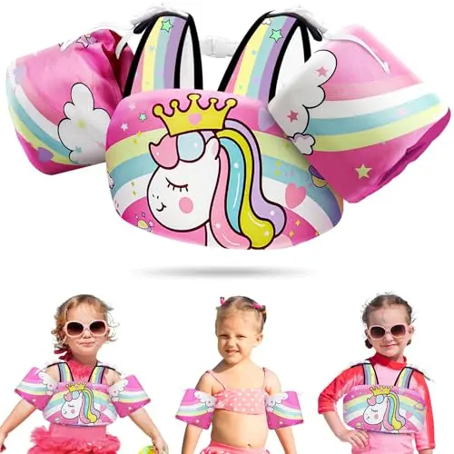 Vvinca Princess 3-in-1 separable toddler swim vest with arm bands