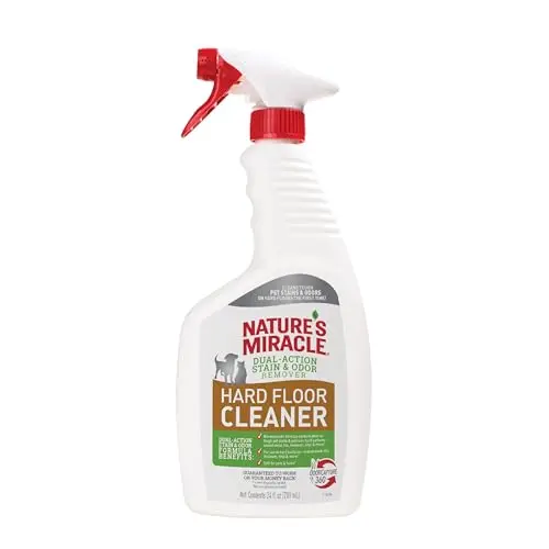 Nature's Miracle Hard Floor Cleaner spray bottle for pet stains and odors