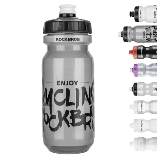 ROCKBROS 20-25oz BPA-free cycling water bottle in transparent black