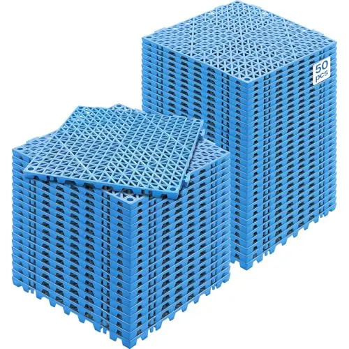 VEVOR blue interlocking drainage floor tiles with holes