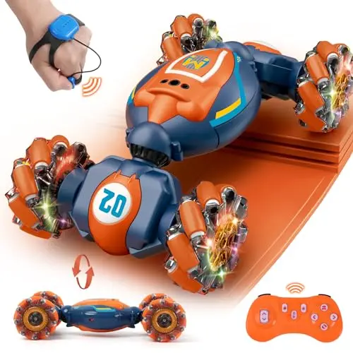 Black and orange gesture-sensing remote control stunt car