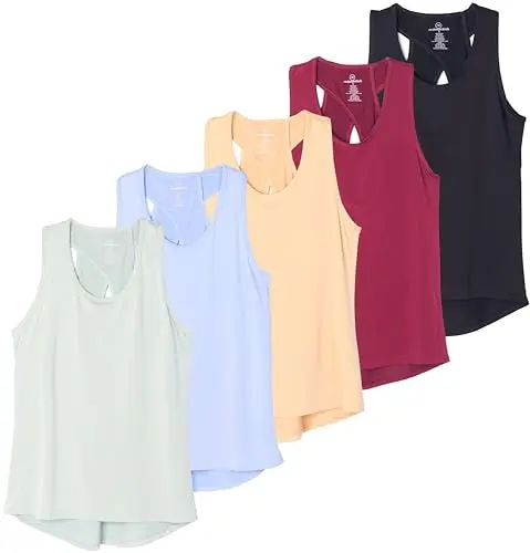 Real Essentials women's crossback keyhole open back tank top