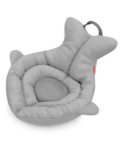 Skip Hop Moby Soft Sink baby bath tub with plush terry cloth and whale tail design