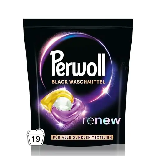 Perwoll Caps Black laundry detergent capsules in a bag