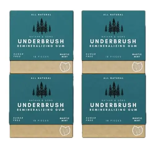 Underbrush Mastic Mint Remineralizing Gum with Hydroxyapatite pack