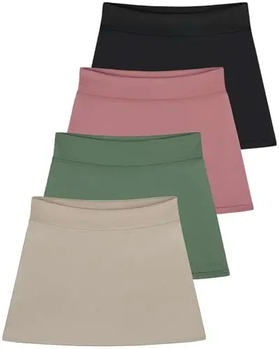 Real Essentials Girls Active Athletic Skort in a 4-pack set
