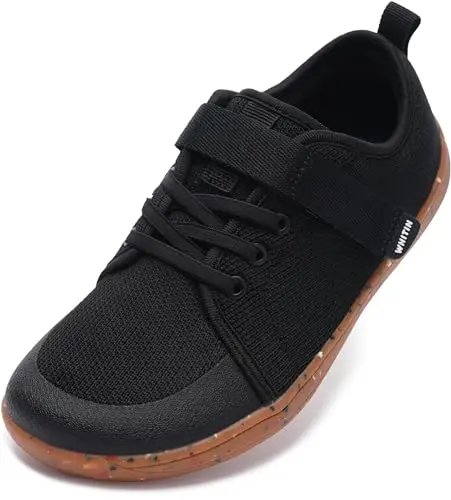 WHITIN kids barefoot shoes with breathable mesh upper and hook-and-loop strap.
