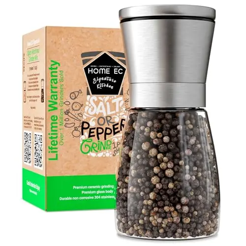 HOME EC Premium Stainless Steel Salt and Pepper Grinder Set