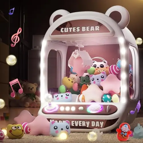 Skirfy unicorn-themed claw machine with squishy toys and prizes for girls