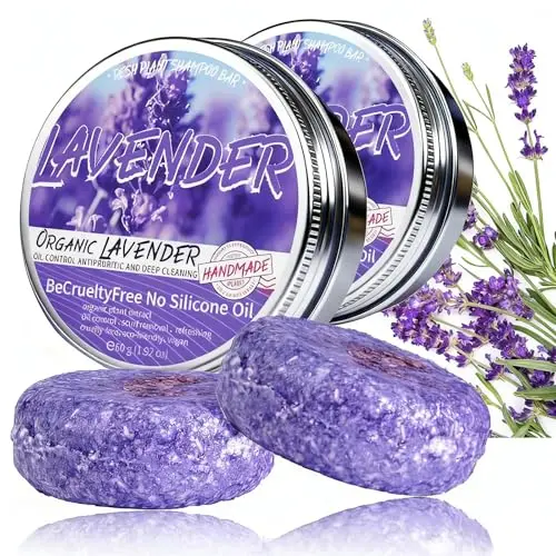 Loobexery Lavender Shampoo Bar for gray hair, two-piece set