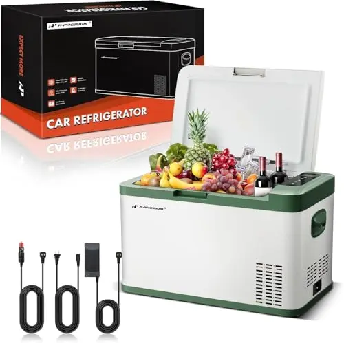 A-Premium 28 quart portable car refrigerator in green