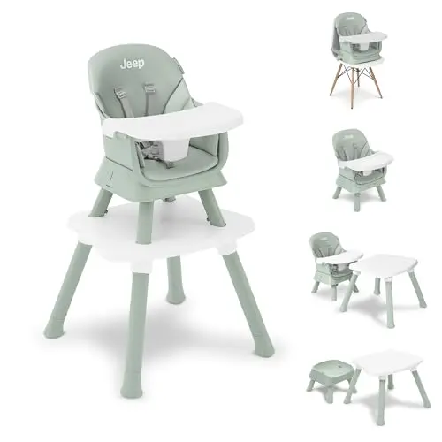 Jeep Milestone 6-in-1 high chair in sage green