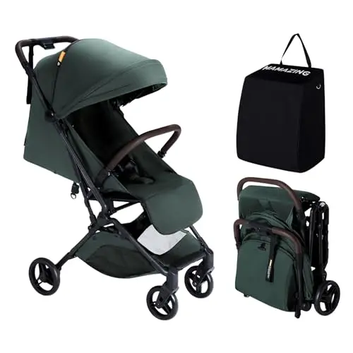 MAMAZING Ultra Air travel stroller with carbon fiber frame in green