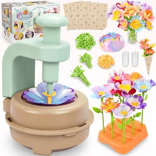 Toyly DIY fabric flower bouquet craft kit with assorted petals and stems