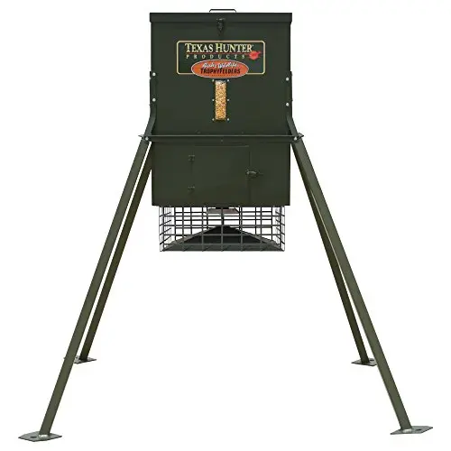 TEXAS HUNTER Stand and Fill 300 lb deer feeder with tall legs
