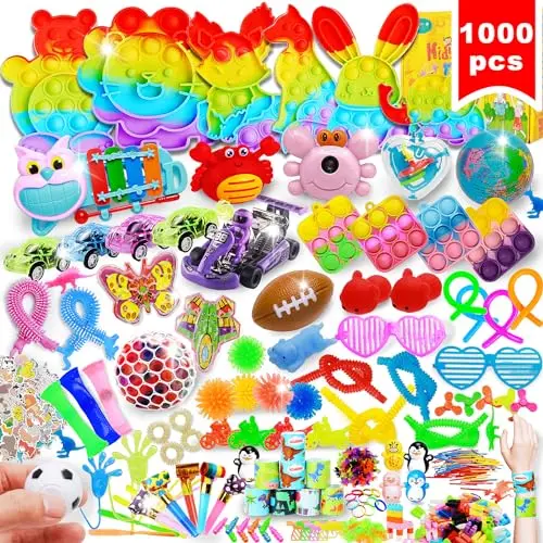 ZEAYOU 1000-piece bulk fidget toy assortment for parties and sensory play