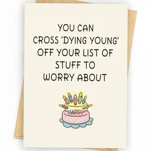 WowBefun funny birthday card with humorous illustration for mom, women, or anyone