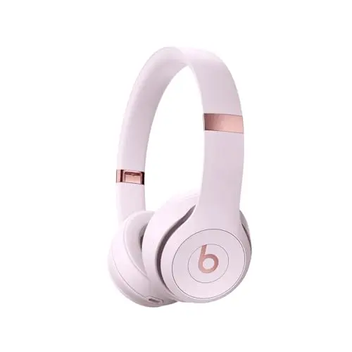 Beats Solo 4 wireless on-ear headphones in cloud pink