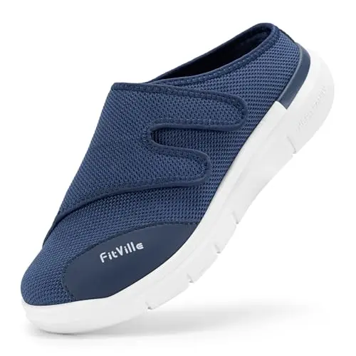 FitVille Easytop Diabetic Slipper V5 slippers with wide toe box and adjustable straps