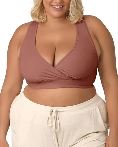 Kindred Bravely French Terry Nursing Bra in redwood color