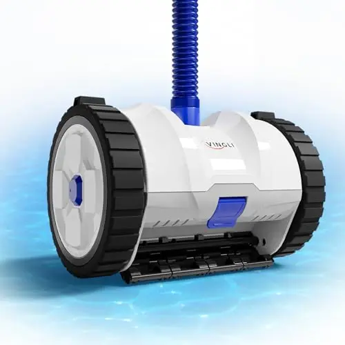 VINGLI blue and white automatic suction pool vacuum with hose