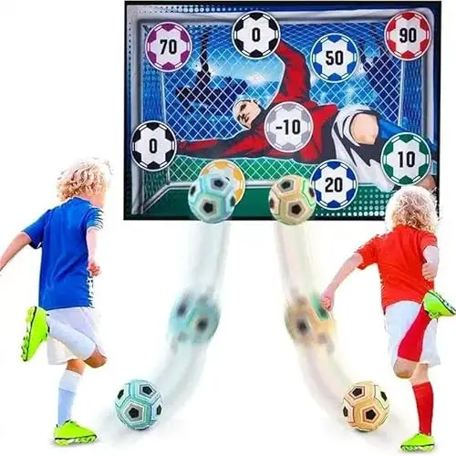 TGHIJKK Soccer Ball Game Set with blue fabric goal and soft ball