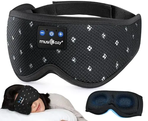 Musicozy breathable sleep mask with Bluetooth in mesh black