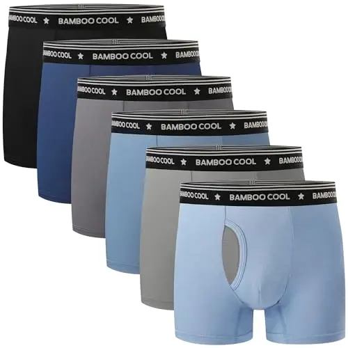BAMBOO COOL Boy's Underwear Boxer Briefs with mesh fly